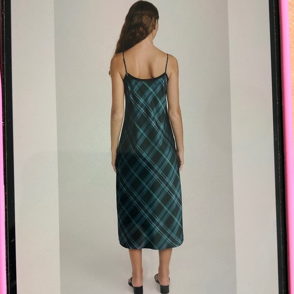 New Vince Plaid Lace Trim Dress - Picture 7 of 16
